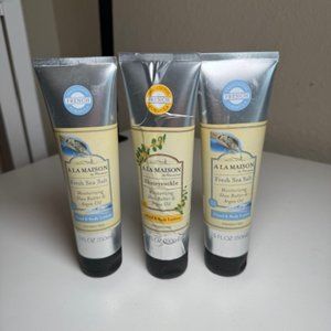 A La Maison Hand & Body Lotion, Fresh Sea Salt (x2) and Honeysuckle (x1) 5oz new